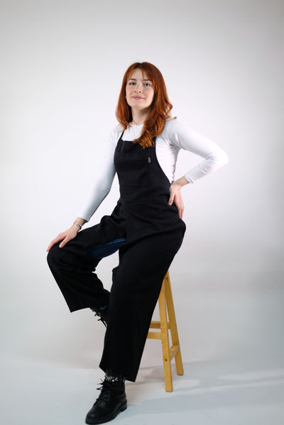 Black - Backless Jumpsuit Apron