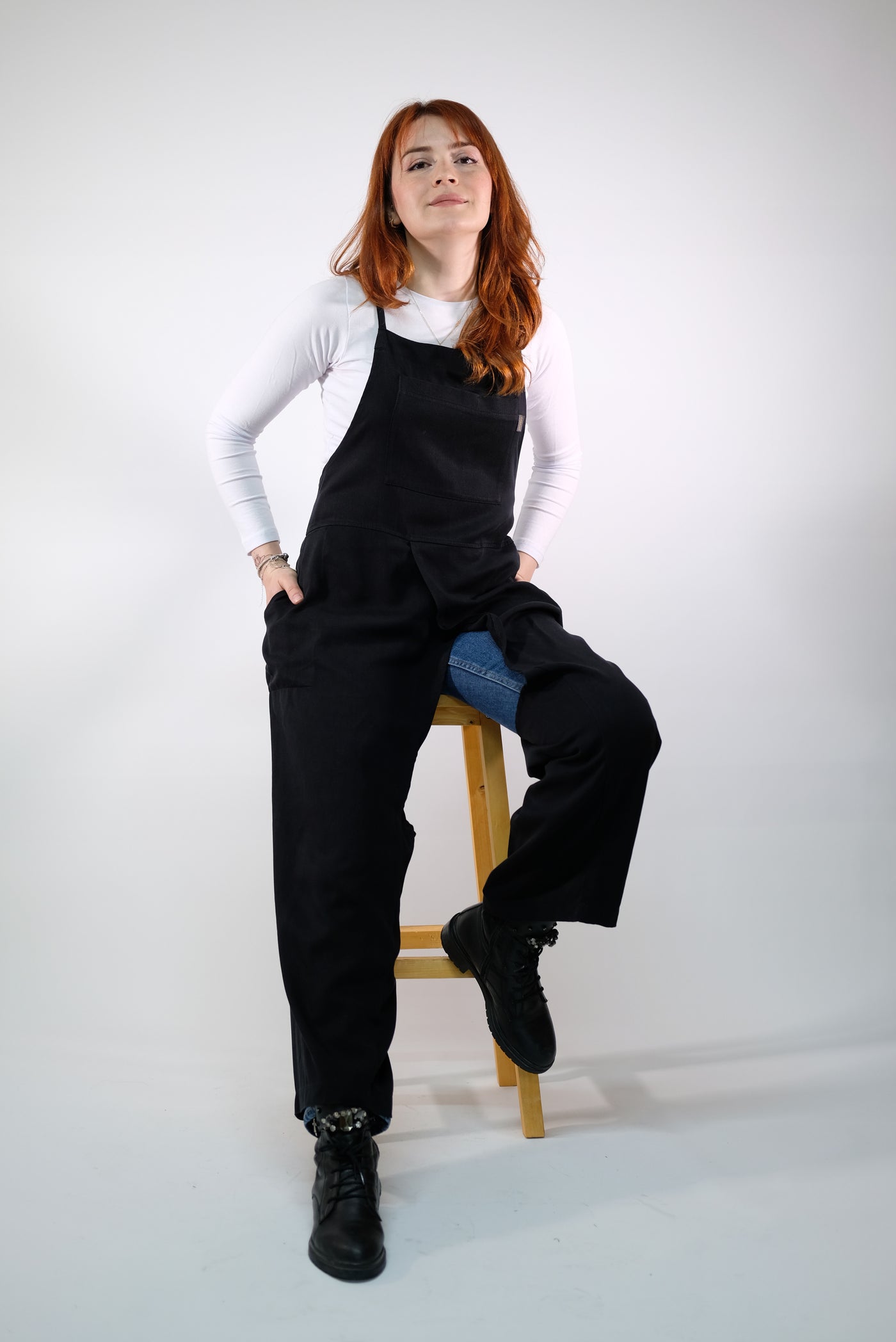Black - Backless Jumpsuit Apron