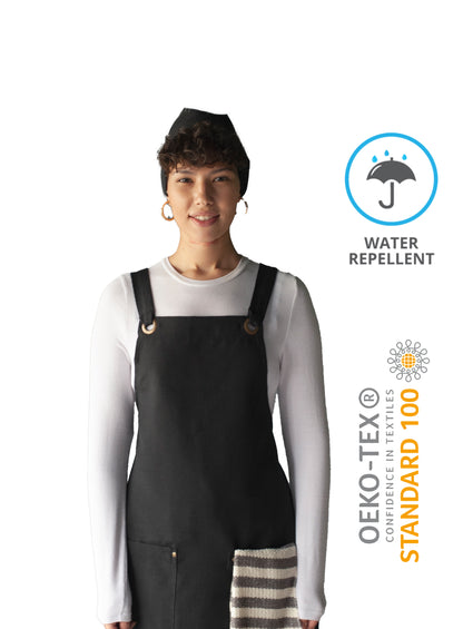black waterproof apron for chefs