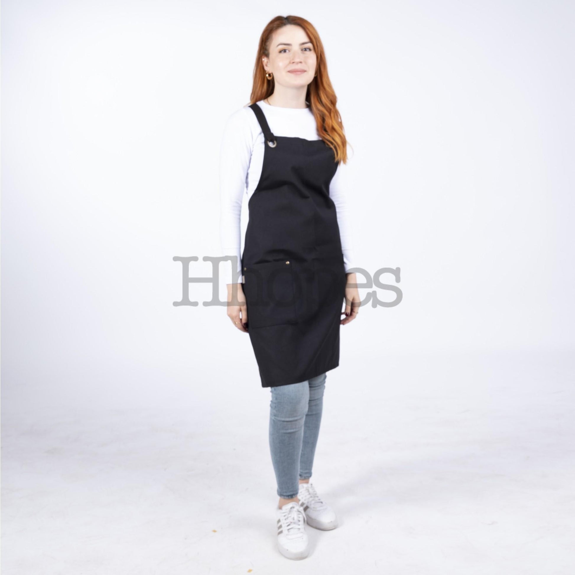 customizable black cooking apron