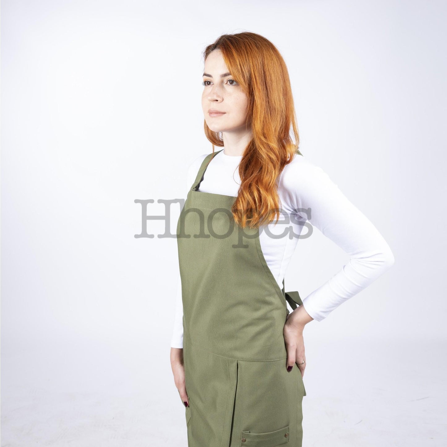 water and stain resistant green apron