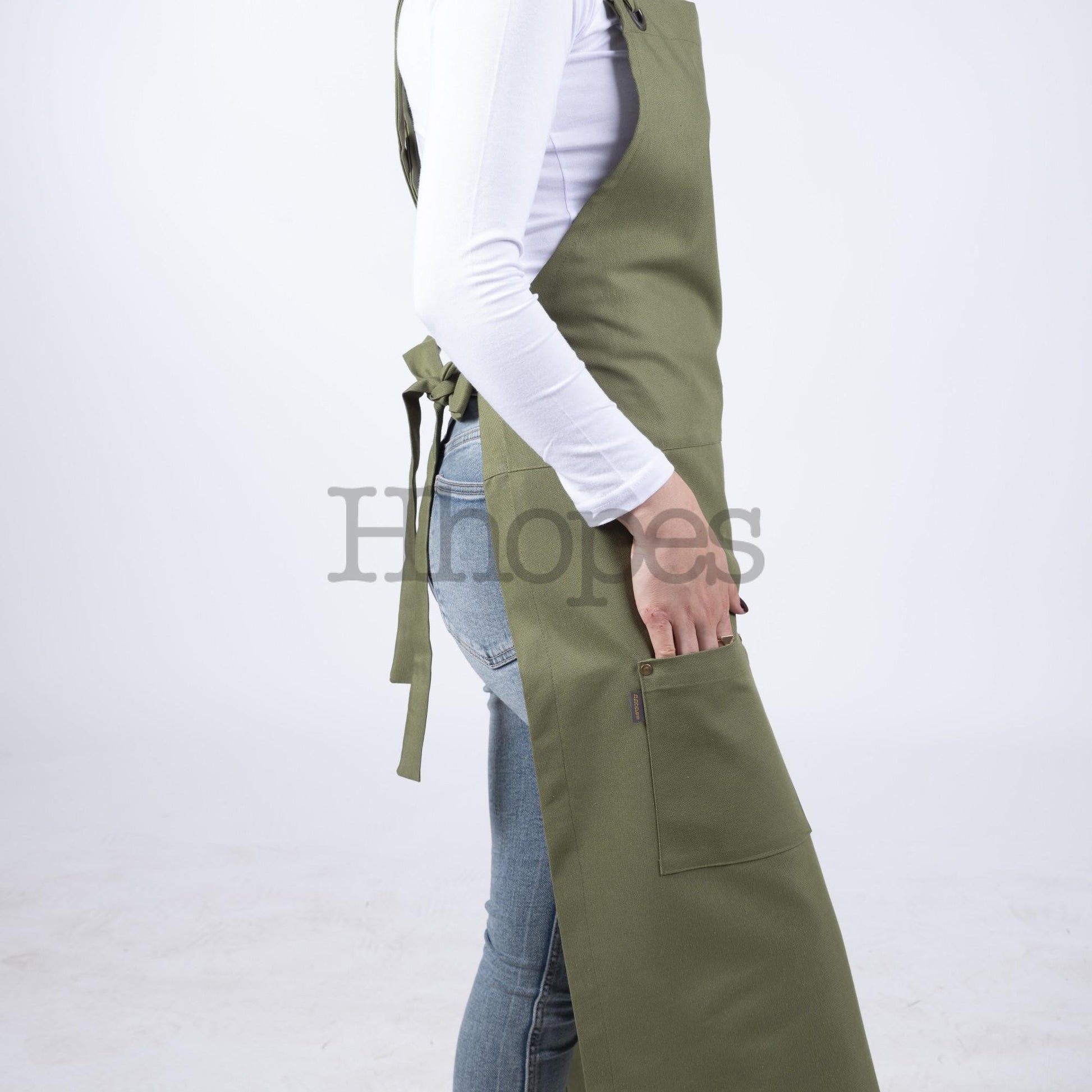 customizable green apron for artists