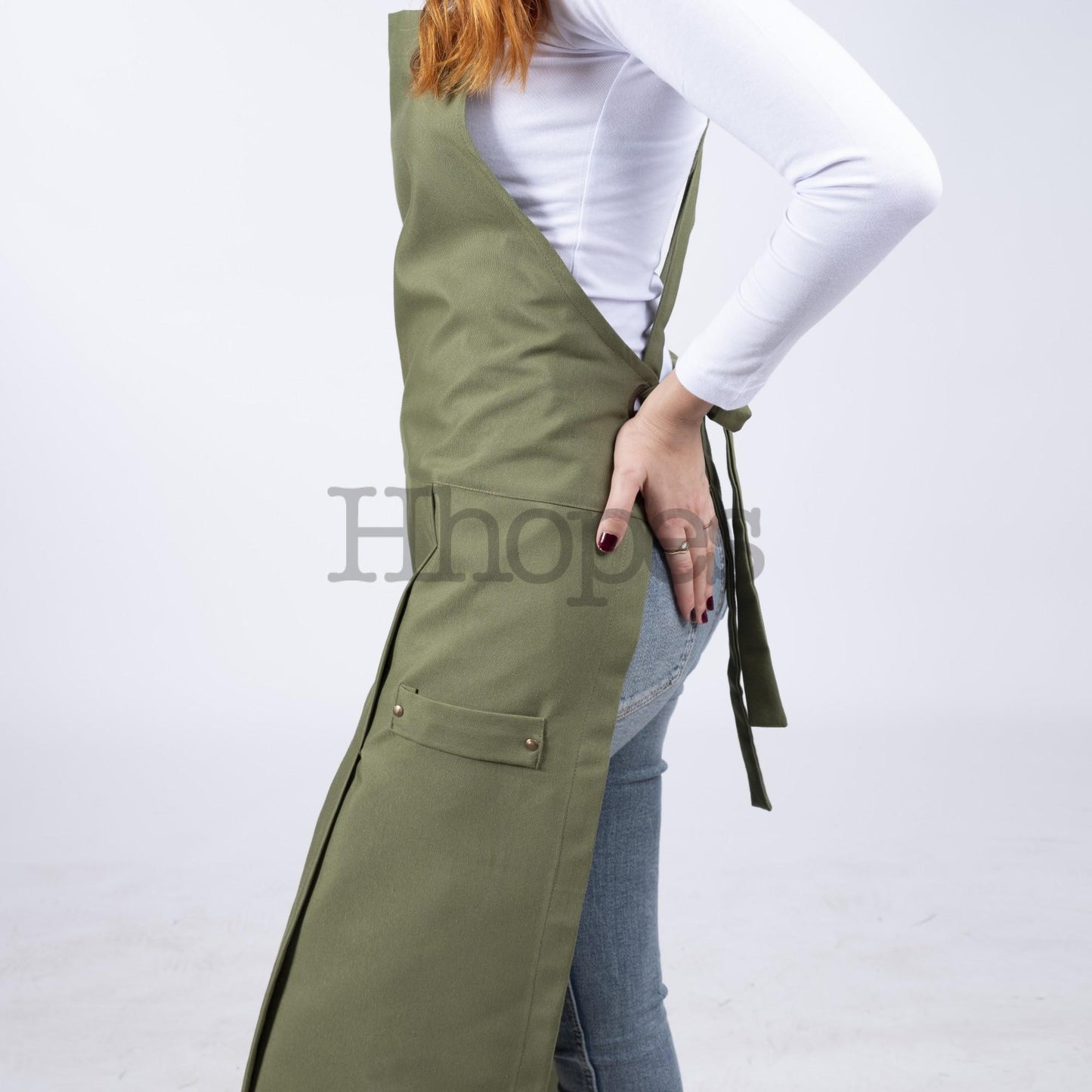 pottery wheel apron with overlapping skirt