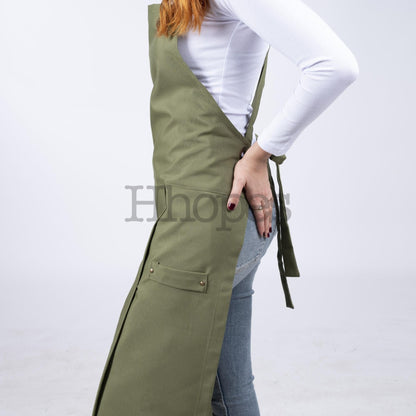 pottery wheel apron with overlapping skirt