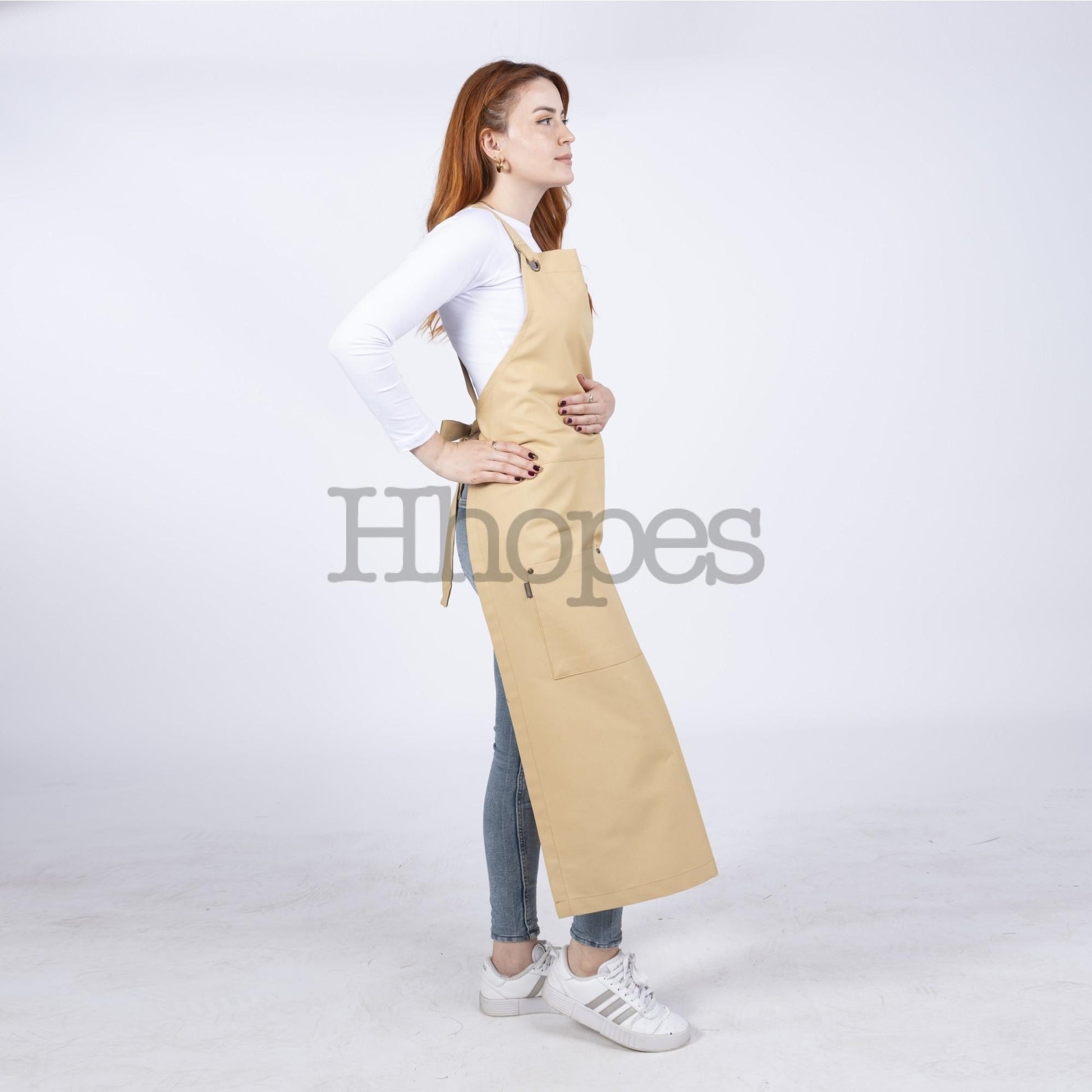 soft textured artist apron with towel loop