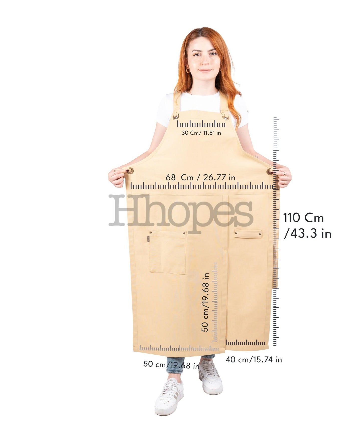 yellow linen-style apron for art studios