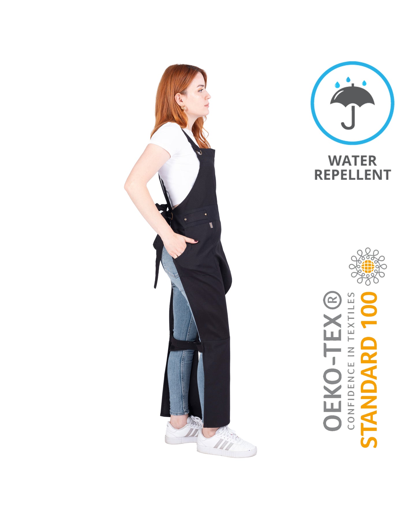 split leg artist apron for pottery